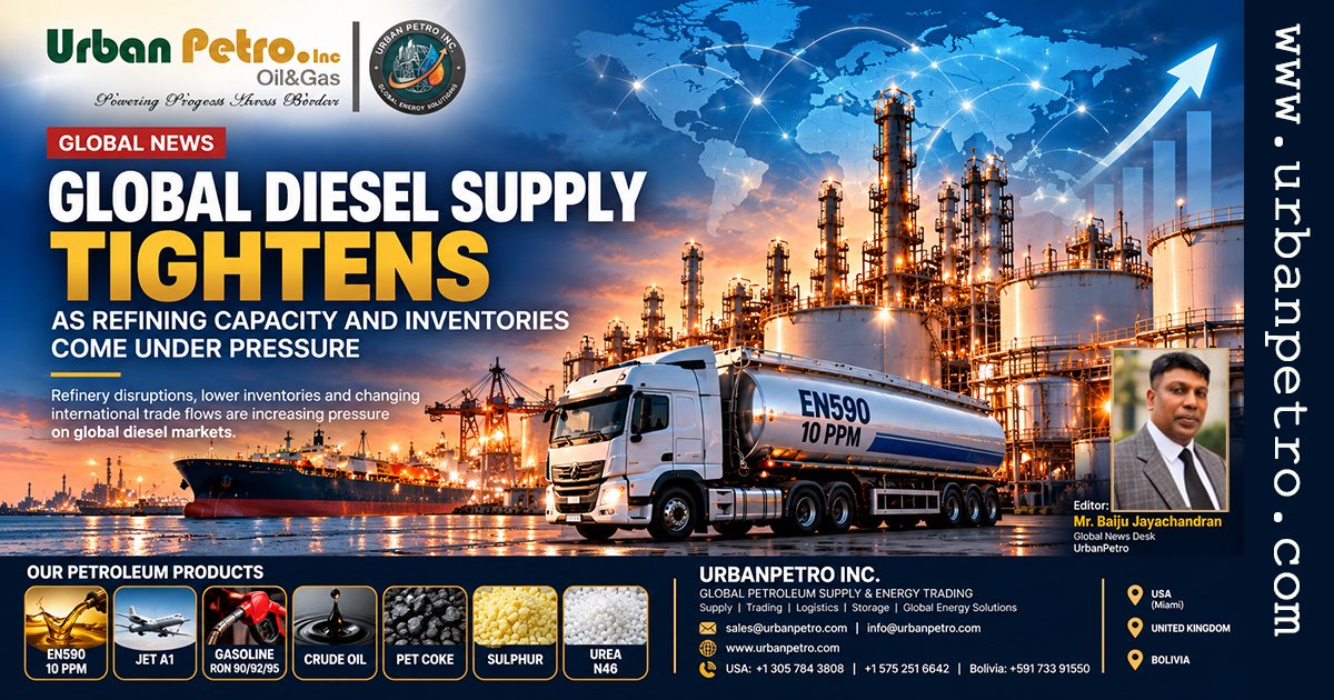 Global Diesel Supply Tightens as Refining Capacity Comes Under Pressure