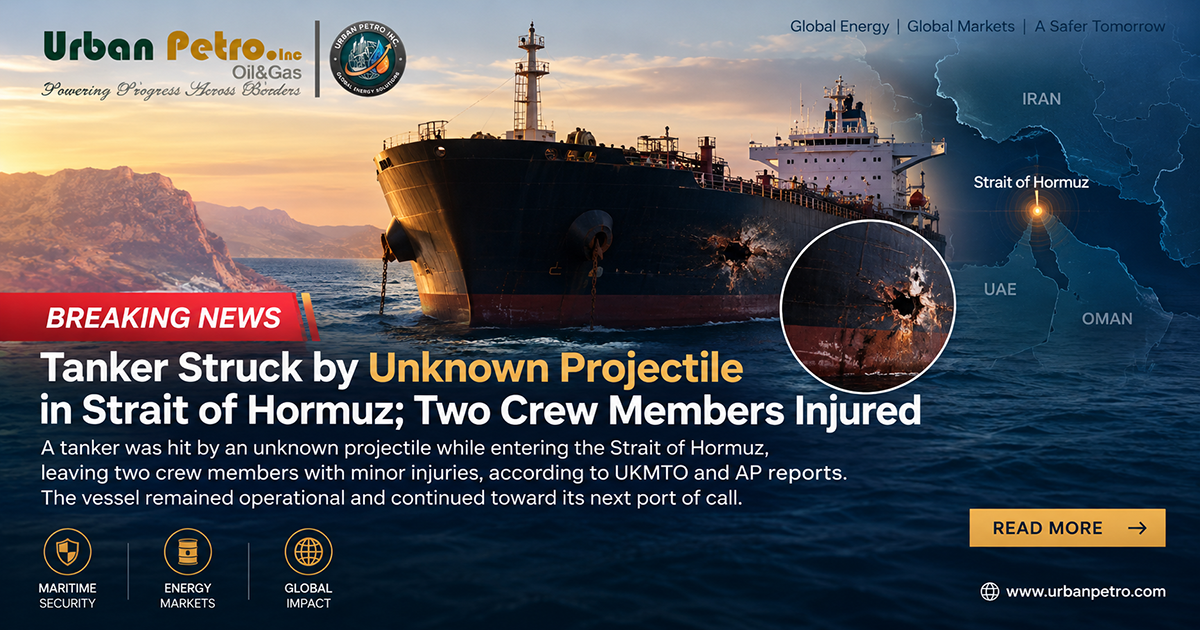 Tanker Struck by Unknown Projectile in Strait of Hormuz, Two Crew Members Injured