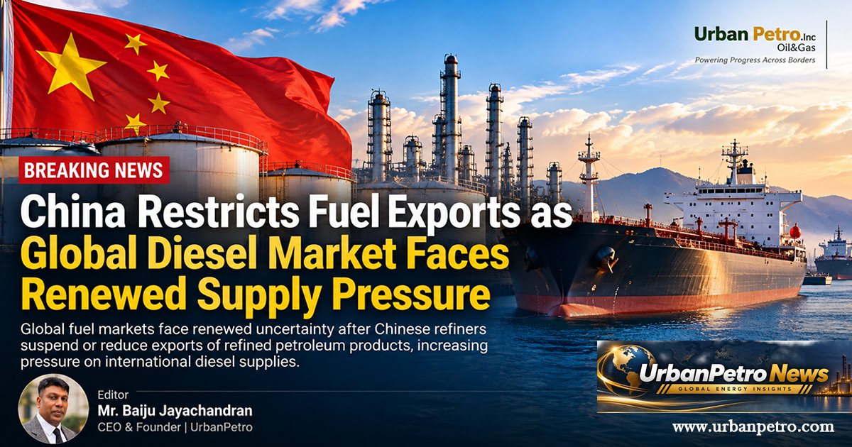 China Suspends Fuel Exports as Global Diesel Supply Tightens | UrbanPetro News