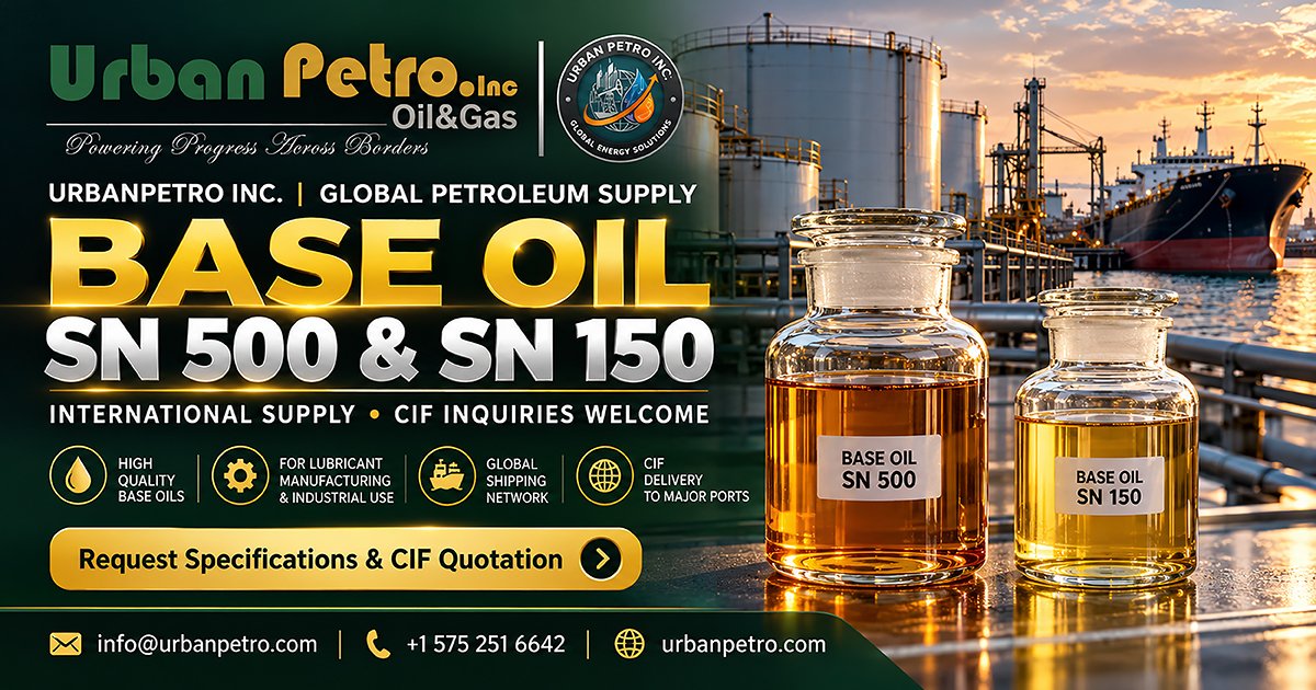 UrbanPetro Group Announces Base Oil SN 500 and SN 150 Availability